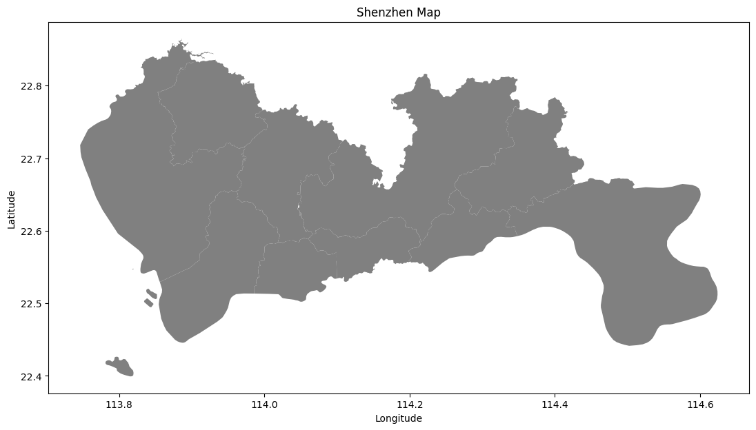 Shape file for Shenzhen